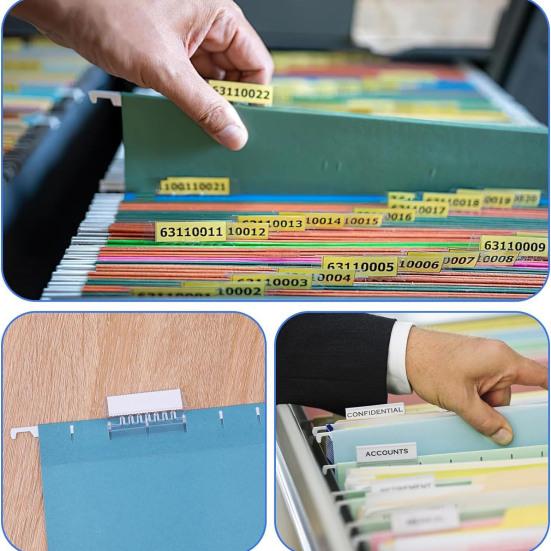 120 шт., подвесная папка для файлов, 200 вставок, прозрачные пластиковые вкладки, регулируемые этикетки, легко читаемый дизайн, подвесной