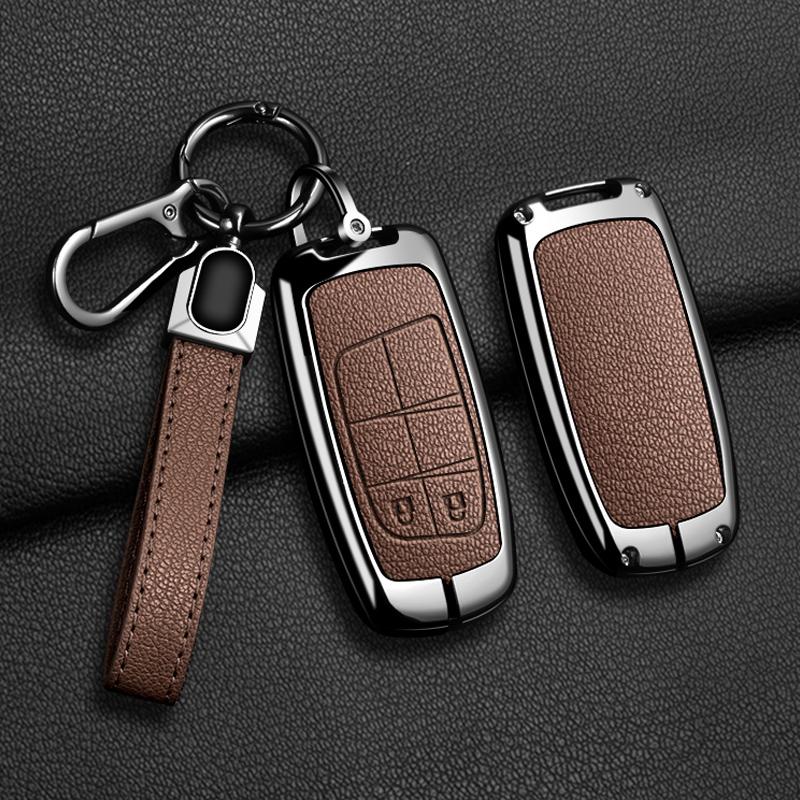Кожаный чехол-брелок из цинкового сплава для ключей автомобиля Jeep Compass Grand Cherokee Wrangler Compass Chrysler 300C Держатель для ключей Чехол-обложка для автомобильного ключа