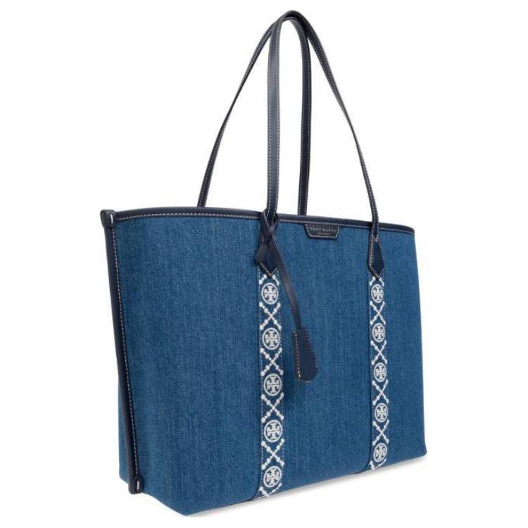 Tory Burch Perry Denim Tote Bag Women tote bags Blue 159268-426