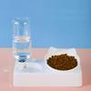 Cat Food Bowl Automatic Feeder Water Dispenser Pet Dog Cat Food Container Drinking Raised Stand Dish Dual Bowl Puppy Cat Feeder