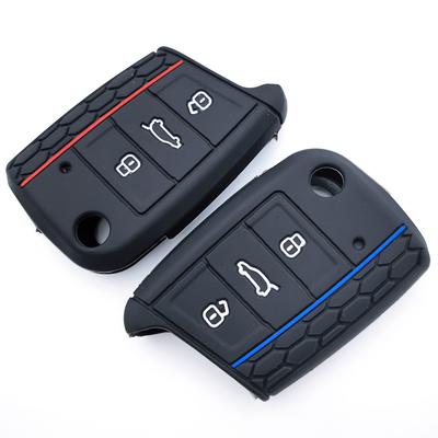 Силиконовый чехол для автомобильного ключа для Vw Golf 7 Gti Polo T-Cross T-Roc Touran Tiguan Skoda Octavia Rapid Kodiaq Fabia Seat Ibiza Leon