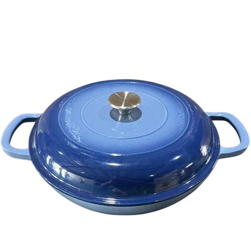 4.5L Dutch Oven Soup Pot Cast Iron Casserole Braiser Casserole Skillet with Lid and Dual Handles Dutch Oven Baking
