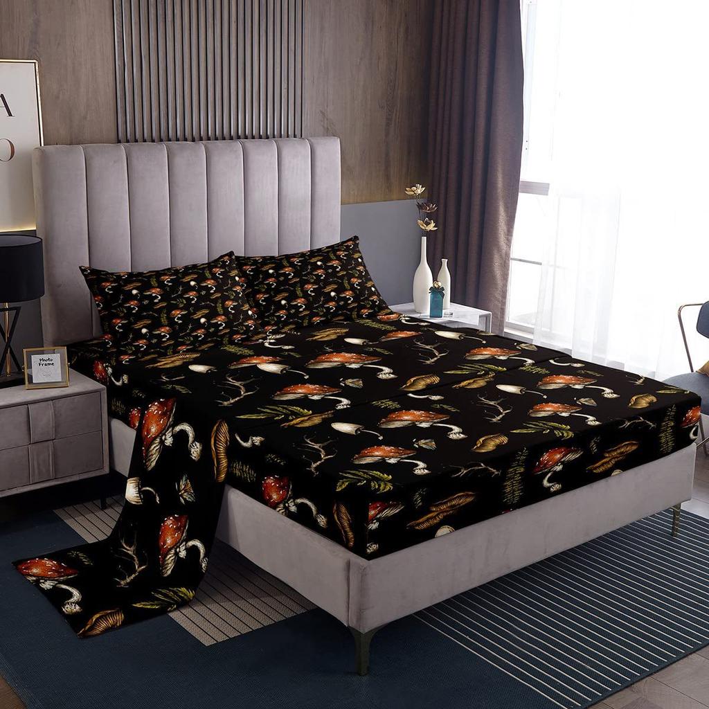 Halloween Ghost Bat Cartoon Pattern Sheet Four-Piece Bedroom Room Dormitory Bedding Decoration