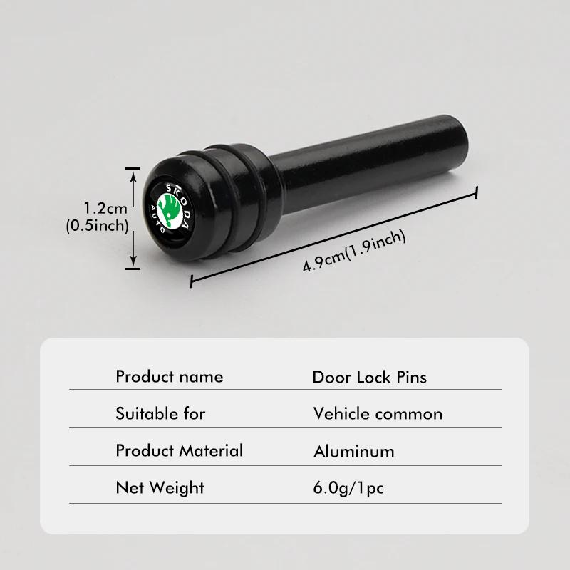 VMAD6 Alloy automobile safety door lock pin safety accessories For skoda OCTAVIA RS FABIA KAMIQ KAROQ KODIAQ RAPID SCALA SUPERB Scale