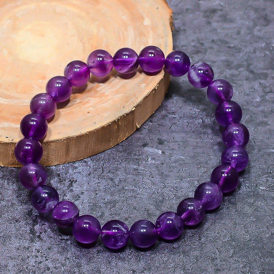 Natural Amethyst Gemstone Handmade Cuff Adjustable ETC-9722