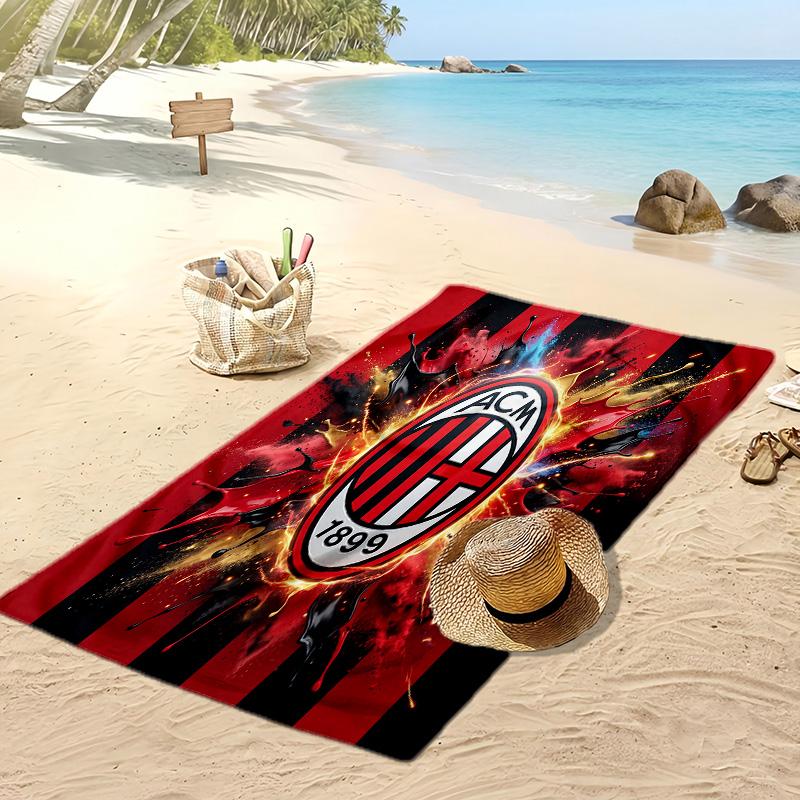 Пляжное полотенце с принтом AC Milan, быстросохнущее, мягкое, портативное, большое, прямоугольное, пляжное покрывало для путешествий, бассейна
