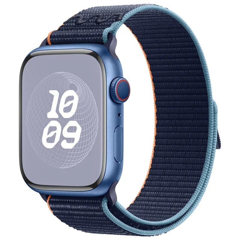 Sports Nylon Strap For Apple Watch Ultra 2 1 49mm Series 9 41mm 45mm Band Loop For iWatch 8 7 6 5 4 3 se 40mm 44mm 42mm Bracelet