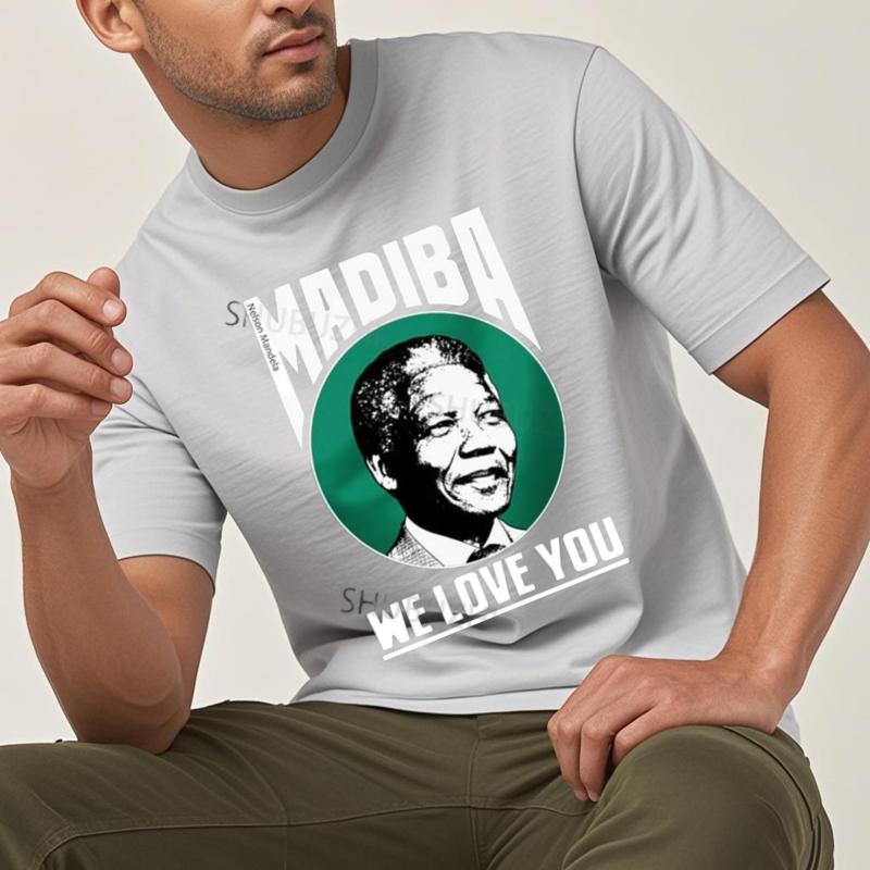 Мужская Хлопковая Футболка Премиум-класса NELSON MANDELA Tribute мужская Футболка Мужская Летние Свободные Топы Для Него Большого Размера Футболка Модная Футболка