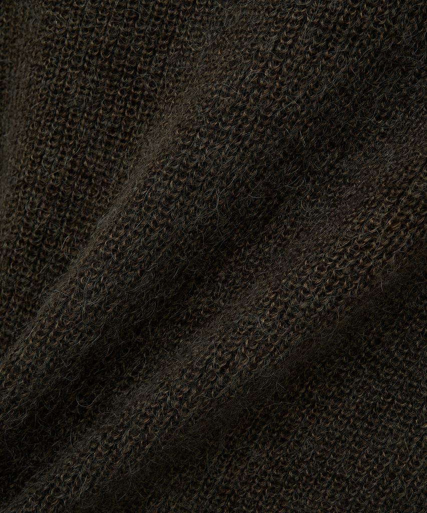 NOIRER Kid Mohair Crop Polo Knit (Khaki Brown)