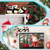 Decorative Corner Sign Christmas Door Topper Decoration, Wooden Holiday Frame Sign, Cute Funny Gift Ideas Snowman Santa Claus Penguin Decor