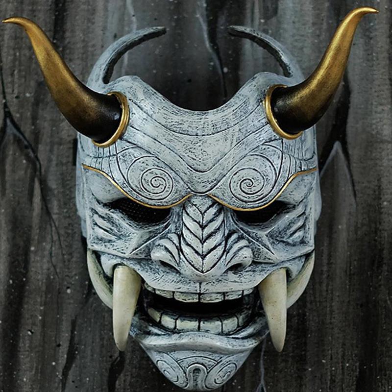 Japanese Ghost Hannya Halloween Masquerade Mask Prajna Half Face Masks Samurai