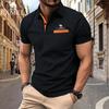 2024 Summer New POLO Shirt Button Jacquard Plaid Men's Sports Embroidery Polo Shirt