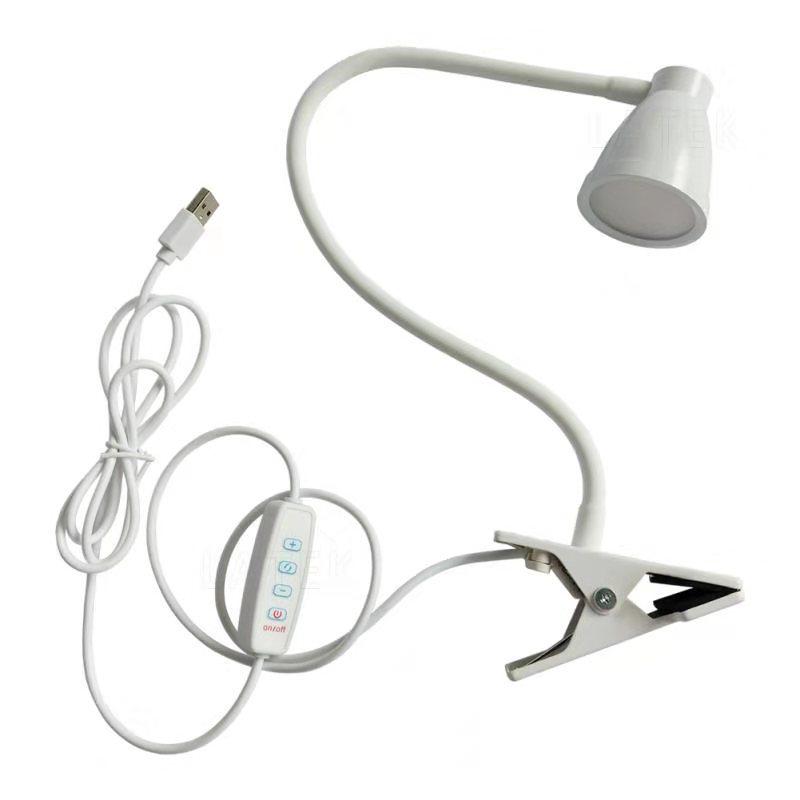 USB светодиодная настольная лампа с зажимом - Защита глаз уровня AA, Регулируемая лампа для учебы