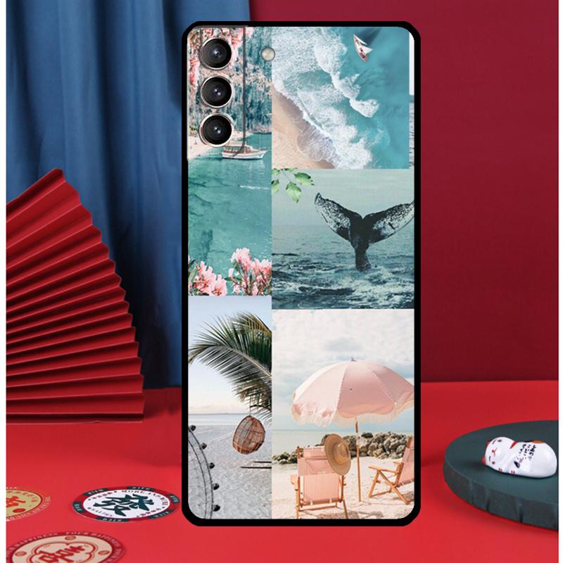 Летний пляжный коллаж Чехол для телефона для Samsung Galaxy S24 Ultra S9 S10 S20 S21 S22 Plus S23 FE S25 Ultra Задняя крышка