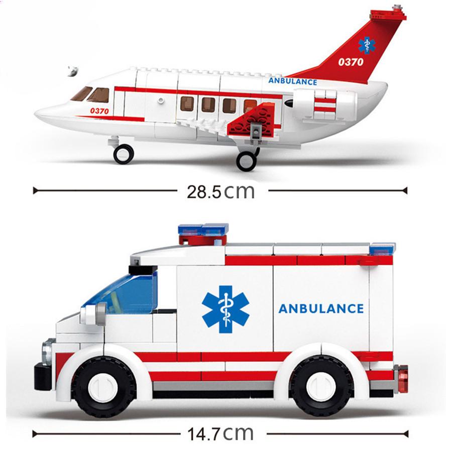 335 шт., городские самолеты, медицинская воздушная машина скорой помощи, автомобильные строительные блоки, самолет Brinquedos, креативные кирпичи, развивающие игрушки, Рождественский подарок