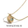 MamacitaSlay Нержавеющая сталь 316L Натуральный камень Солнце Луна Звезда Змеиная Цепь Ожерелье Покрытие 18K Золотом Водонепроницаемые Украшения Для Женщин