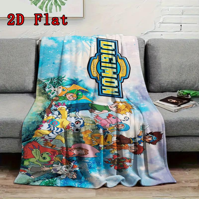Digimon 2D Flat Pattern Flannel Blanket High quality All Seasons Warmth and Comfort Perfect for Christmas Gifts.NMT0928542