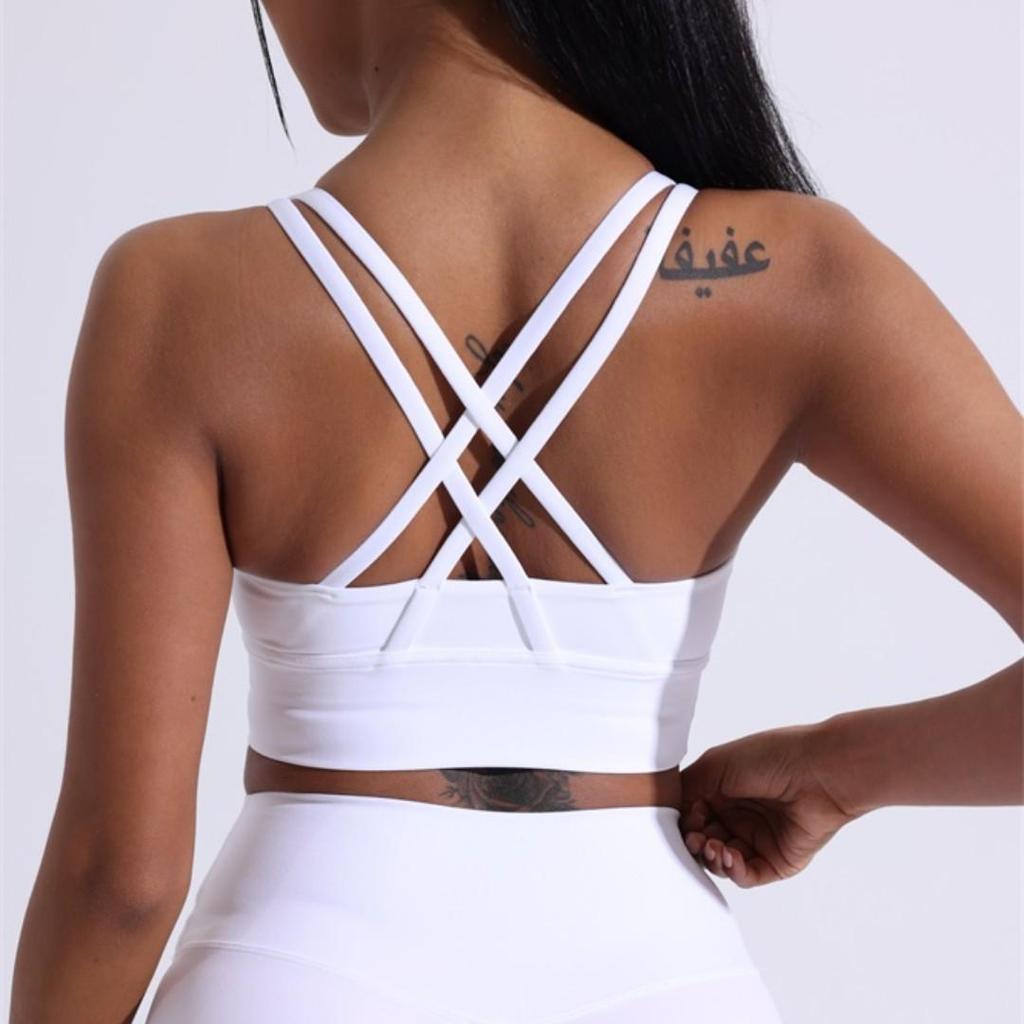 Женский спортивный бюстгальтер для йоги с перекрещенной спинкой Nude Feel