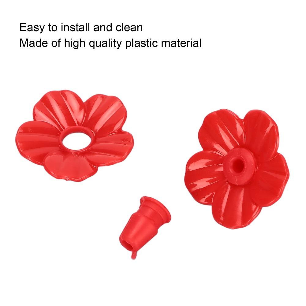30 Sets Plastic Hummingbird Feeder Flowers Replaceable Hummingbird Feeder Parts  Outdoor