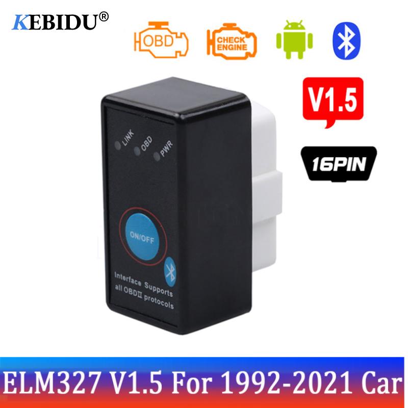 Мини Bluetooth ELM327 V1.5 OBD2 Автомобильный диагностический инструмент сканер Автоматическая диагностика Wi-Fi elm327 считыватель кодов для Android/Windows с переключателем