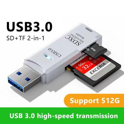 Высокоскоростное устройство чтения карт USB3.0 2 в 1 для карты памяти Micro SD TF, флэш-накопитель, многофункциональный адаптер