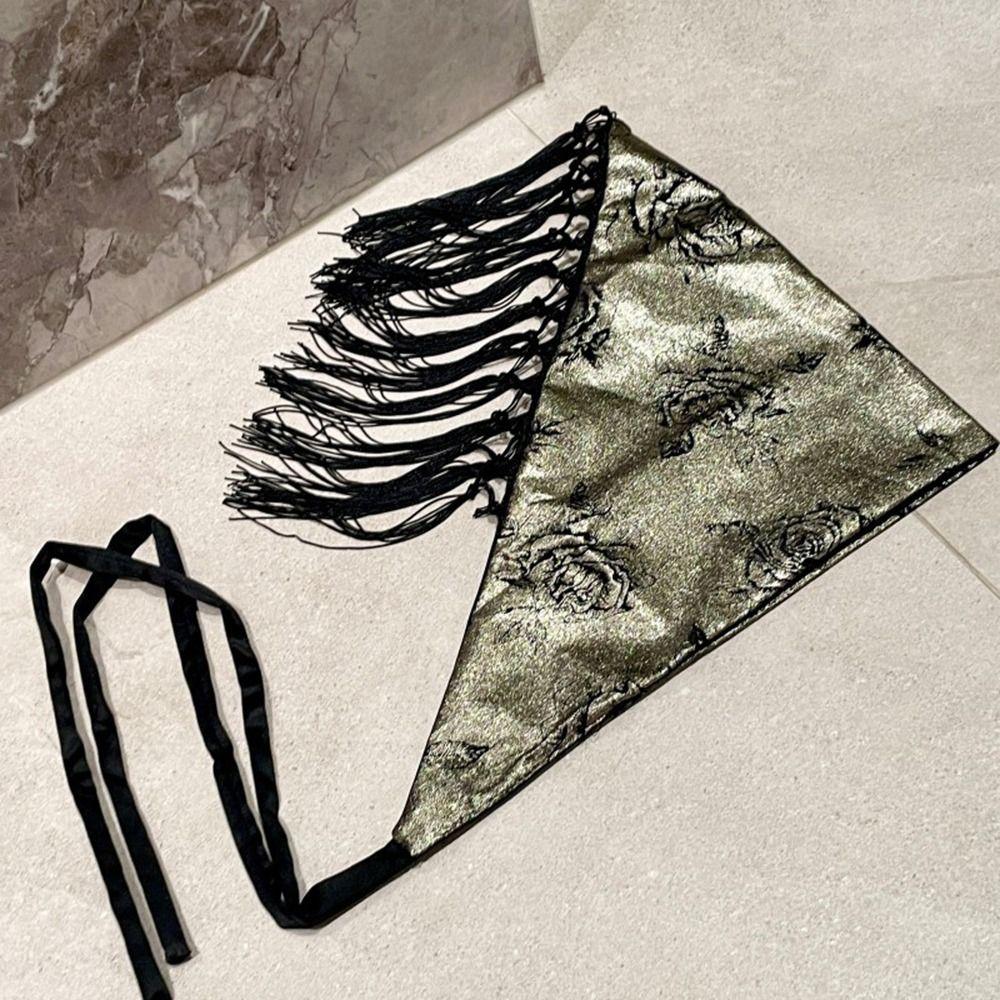 Tassels Fringe Waist Belt Embroidery Floral Triangular Belt Triangle Waistband Dress Jeans Decor