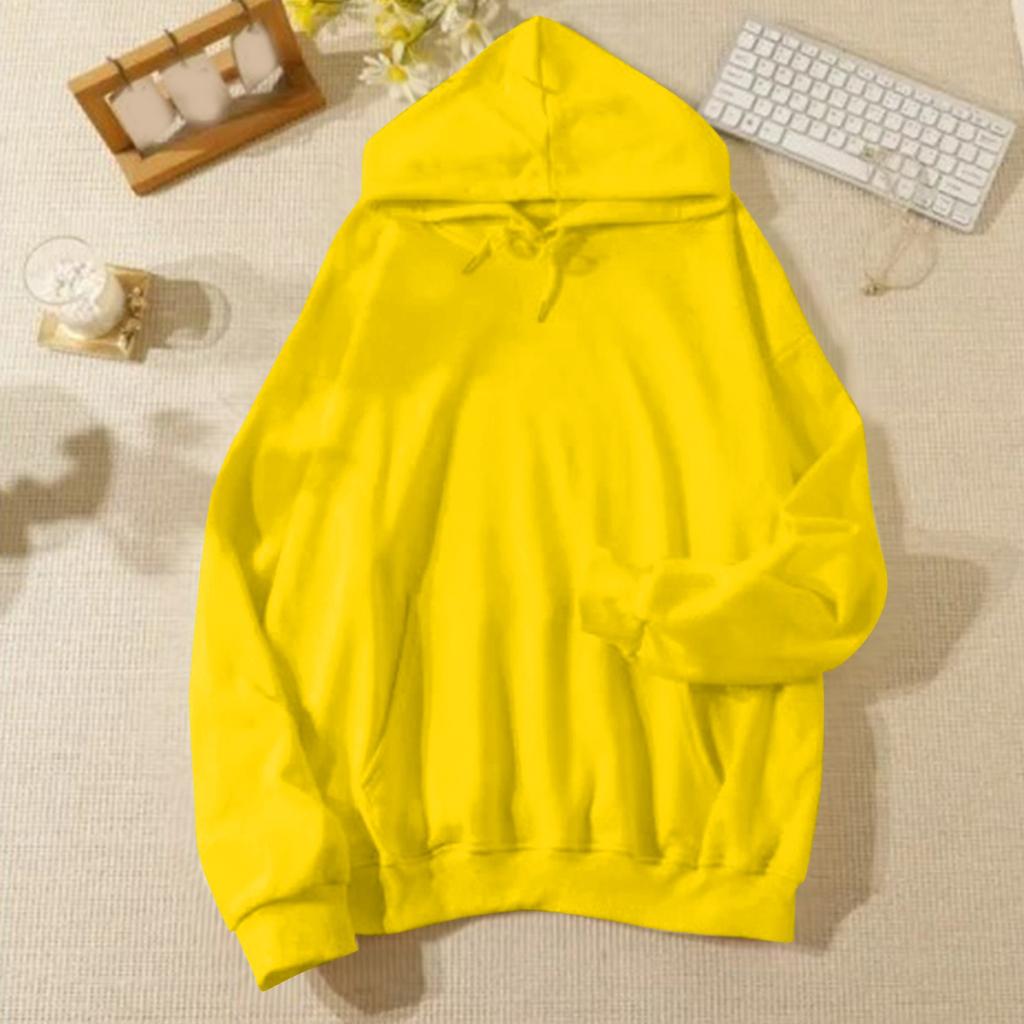 Женская повседневная и модная однотонная теплая рубашка с длинными рукавами и капюшоном, свободная и удобная толстовка