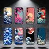 Чехол для телефона 'Большая волна у Канагавы' для Samsung S25, S24, S21, S22, S23, S30, Ultra, S20, Plus, Fe, Note, 5G Черный чехол