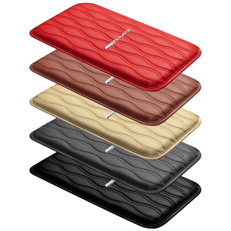 Leather Pad Auto Center Console Arm Rest Non-slip Cover Mats Interior Caps For Mercedes Benz AMG W204 W213 W205 W211 W212 W176 FG2