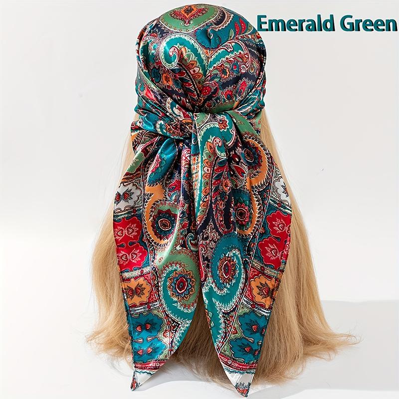 Silk Shawl Satin Square Scarf For Women Flower Neckerchief Female New Headband Hair Bands Print Foulard Hijab Wraps Bandana
