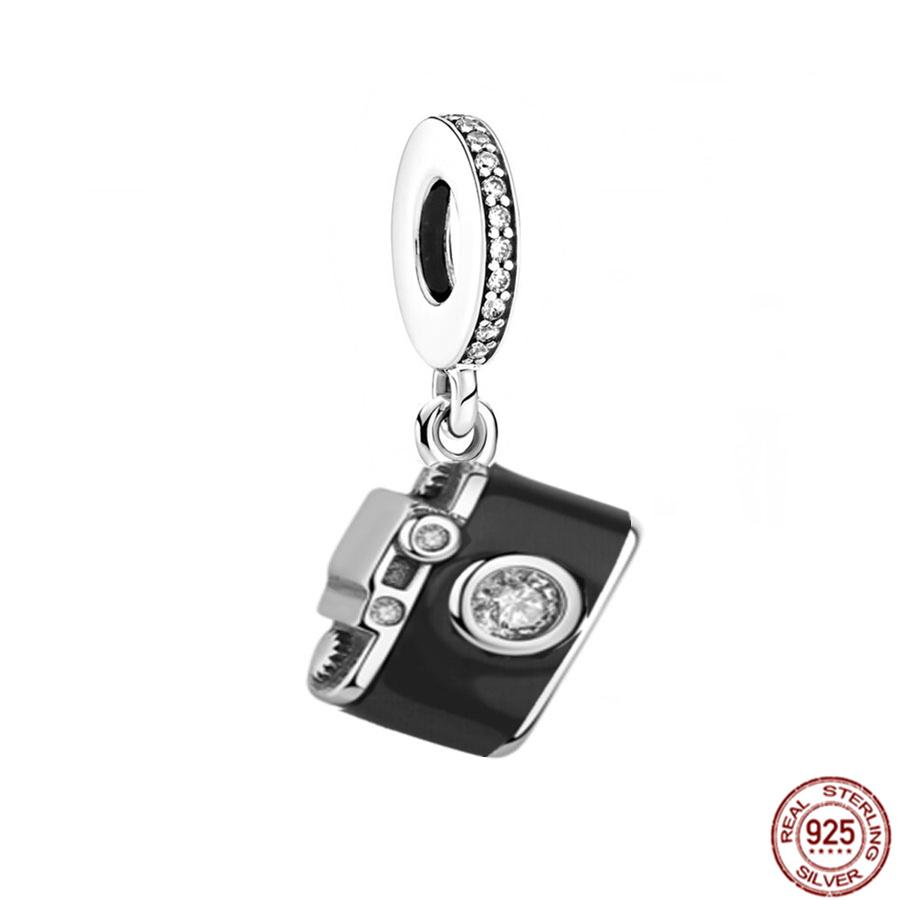 Подходят оригинальные браслеты, подвески, ювелирные изделия, новые S925 стерлингового серебра, сверкающие бусины камеры, семейное дерево, воздушный шар, щенок, кошка, кулон