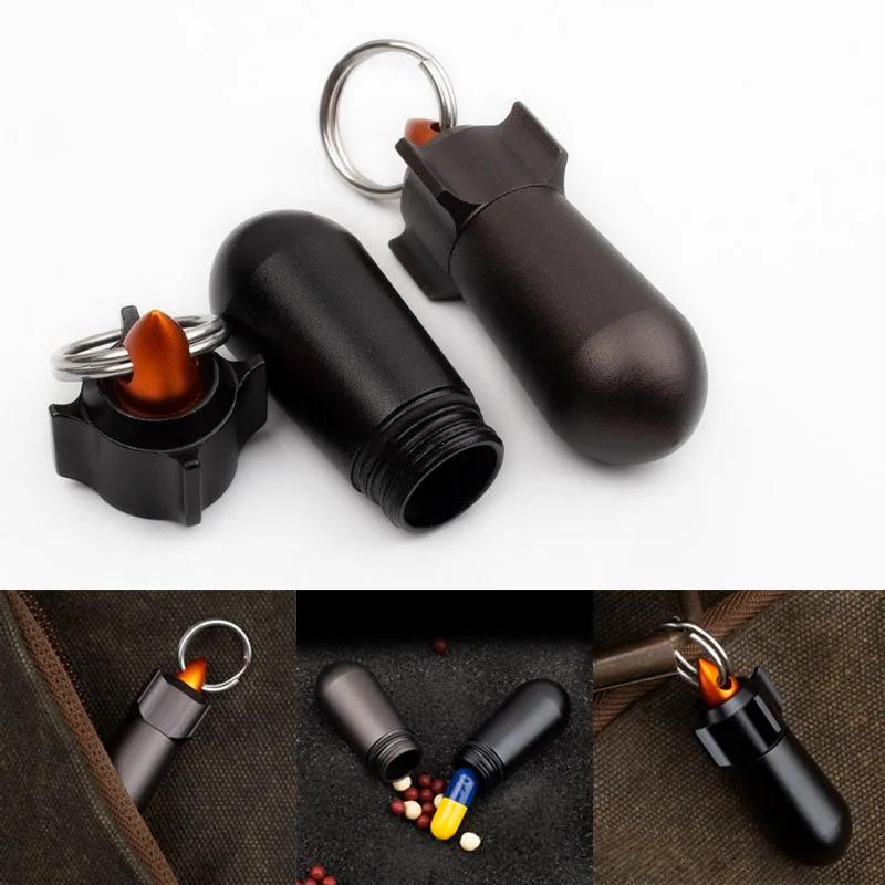 Новая мини водонепроницаемая металлическая бутылка для хранения, портативная таблетница, алюминиевый сплав, EDC, герметичная капсула для хранения, инструмент для кемпинга на открытом воздухе