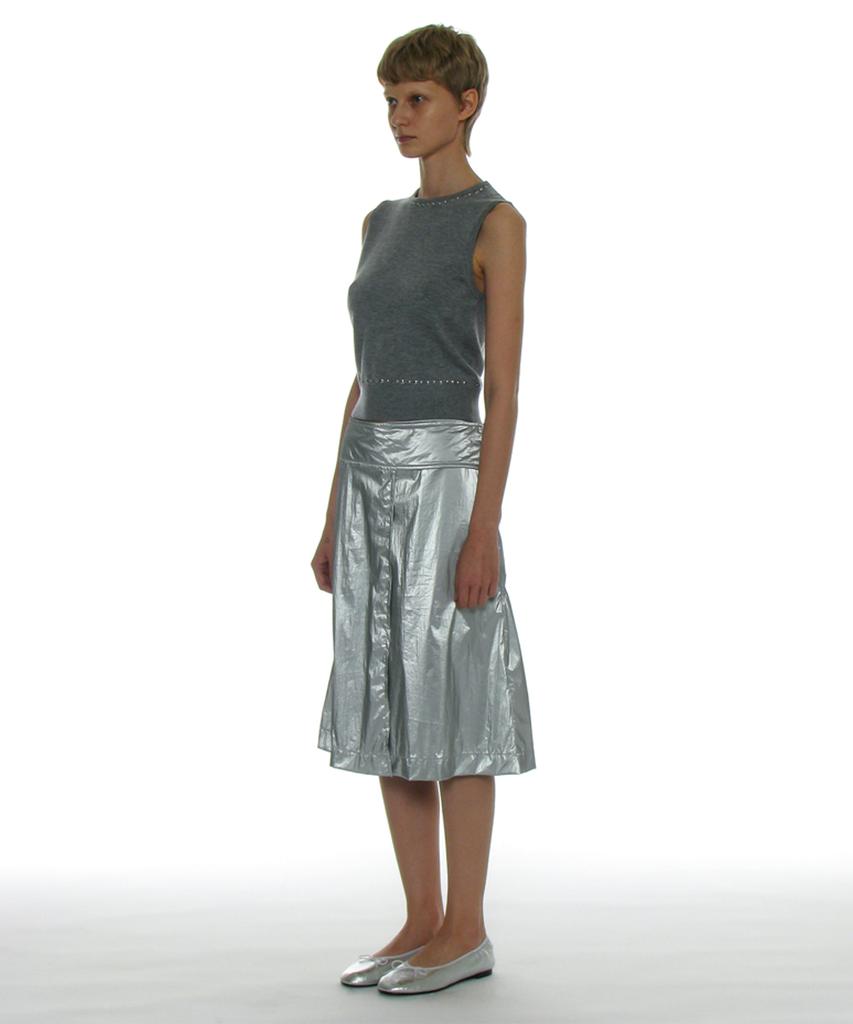PARTIMENTO WOMEN Studded Knit Sleeveless Top_Melange