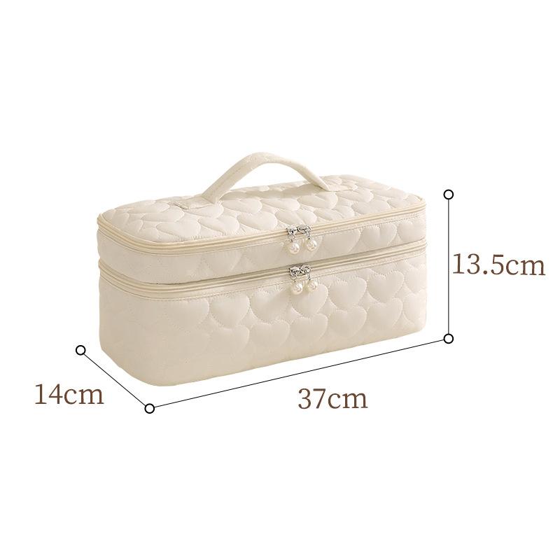 Double-Layer Hair Dryer Storage Bag Portable Large Capacity Dustproof Curler Makeup Bag With Handle Carrying Case For Travel