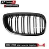 Fits BMW 3 Series E46 2002-2004, two-door models, with a dual-line tri-color modified grille.