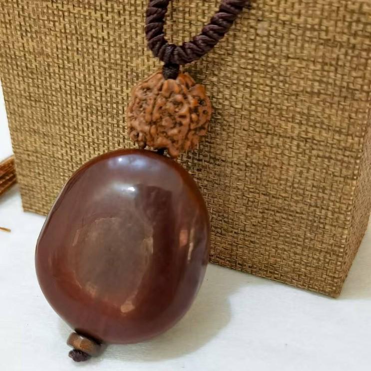 Женская регулируемая длинная цепочка-свитер в ретро этническом стиле с подвеской в виде натурального боба мира