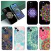 Vintage Indian Floral Henna Mandala Yoga Ethnic Black Case For Apple iPhone 12 13 Mini 11 14 15 Pro Max 7 8 Plus X XR XS SE 2022