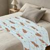 Soft Flannel Trimmed Blanket - Cute Bear Design, Warm & Skin-Friendly Cozy Throw for Home, Couch Naps, Christmas & Halloween