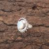 Round Milky Opal Stone 925 Silver Handcrafted Statement Best Sisters Gift Ring RR-49-13