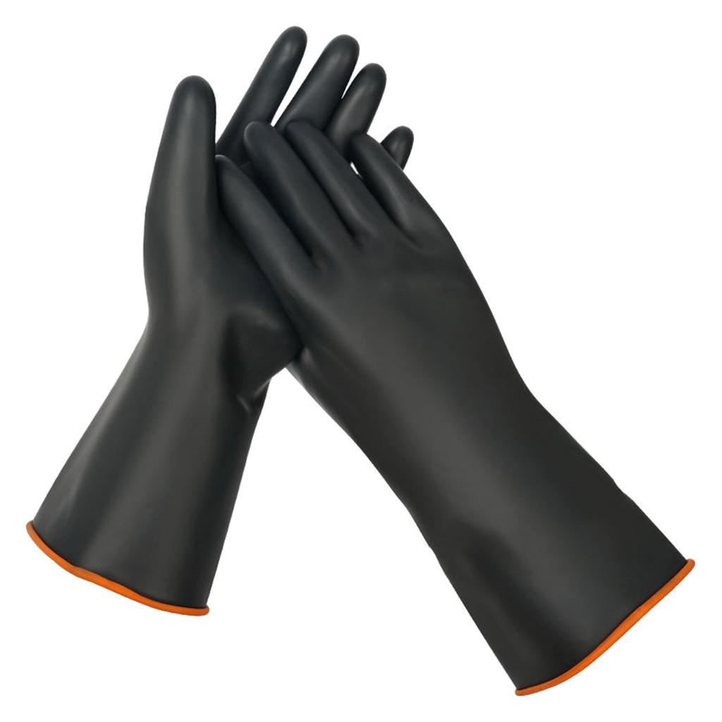 Rubber Chemical Resistant Gloves Reusable Heavy-duty Safety Work Gloves Acid & Alkali Protections Non-Slip Gloves 1 Pair