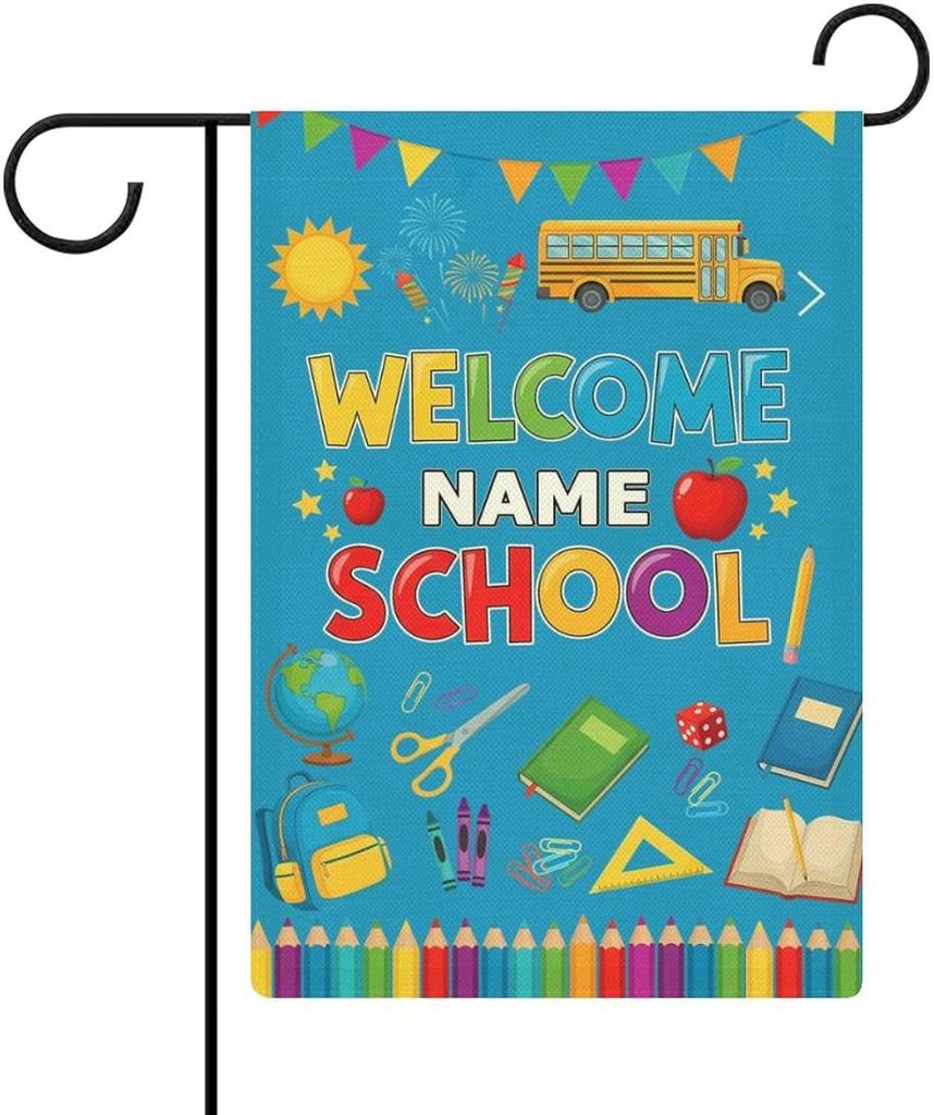 Custom Back to School Garden ag for Outdoor, Personalized First Day of School Yard ag with Your Classroom, Customized