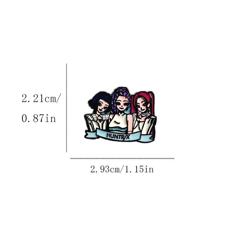 1/4Pcs Kpop Demon Hunter Character Enamel Brooch Cartoon Anime Lapel Pins Backpack Clothing Accessories  Jewelry Gift