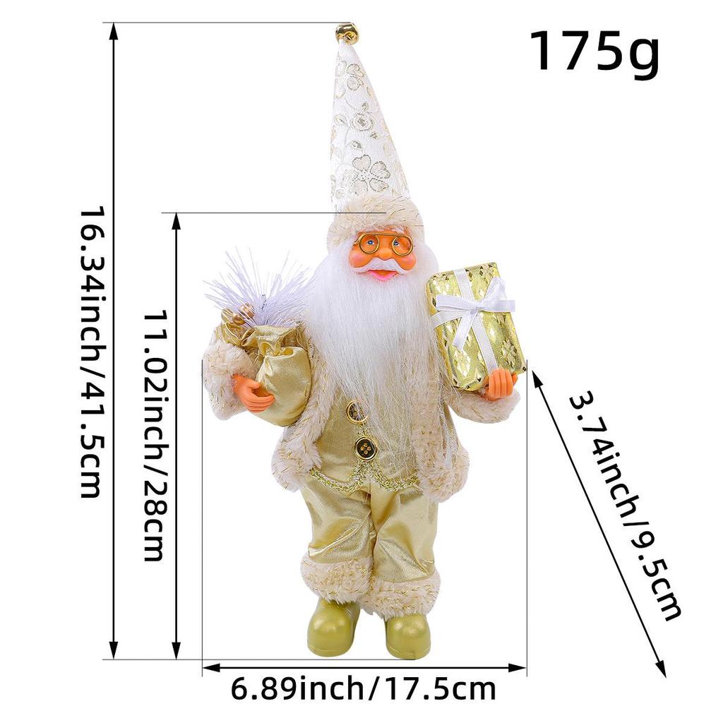 Cross-Border Santa Claus Ornament: Cute Christmas Doll Holding Gift for Window Decoration