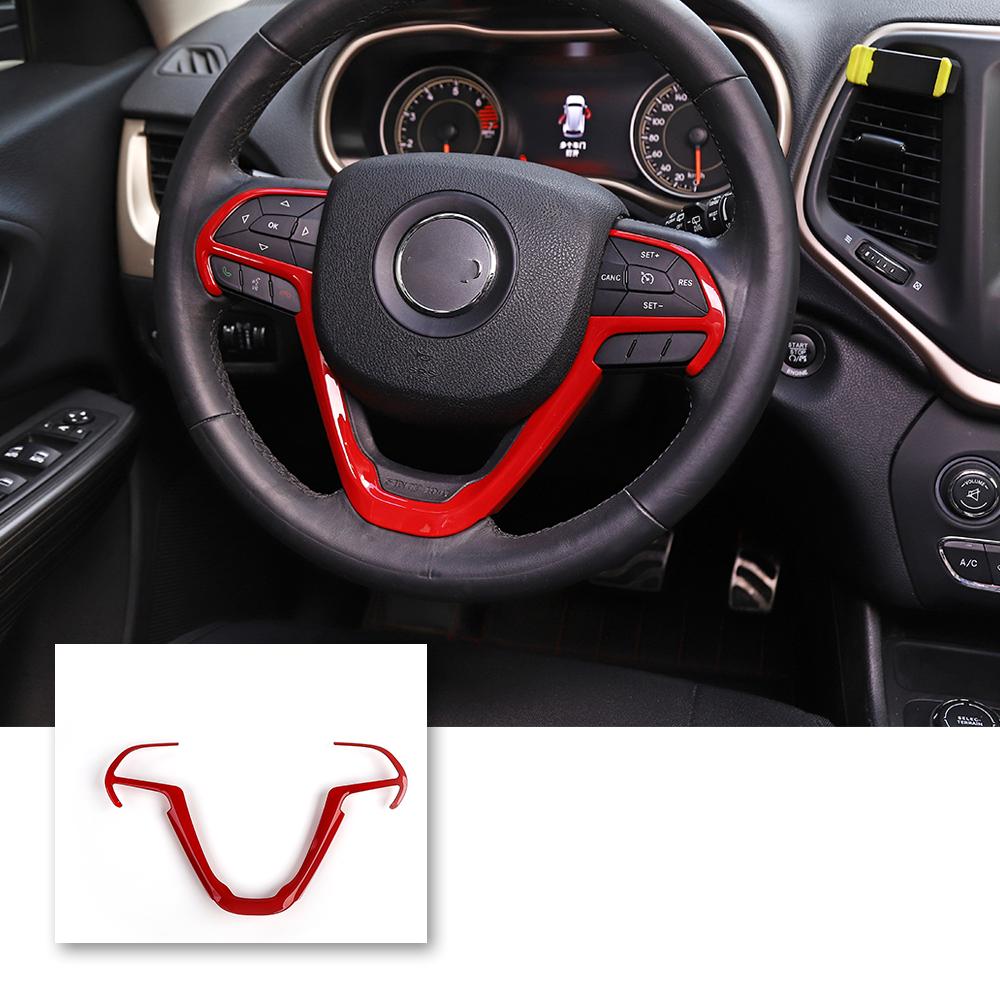 Steering Wheel Moulding Cover Trim Decor strip for Jeep Grand Cherokee 2014+ Red