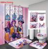4 шт. K-Pop Истребители демонов Принт Набор для ванной из 4 предметов 180X180 Водонепроницаемая шторка для душа, коврик для пола, коврик для туалета, U-образный коврик