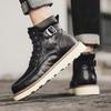 2024 Новые мужские ботильоны на шнуровке, прочные вентилируемые мотоциклетные ботинки, мужские зимние плюшевые ботинки для снега, нескользящие мужские повседневные кожаные туфли
