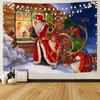Santa Claus Christmas Snow Scenery Tapestry Christmas Background Decorative Tapestry Christmas Home Background Decora