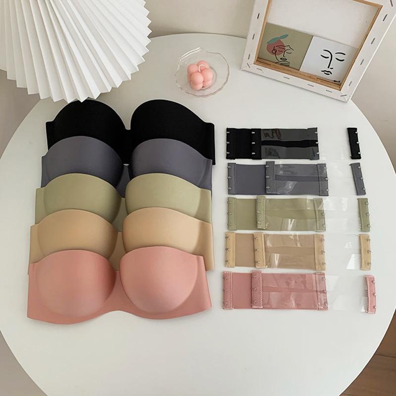 Сексуальные бюстгальтеры без бретелек, женские беспроводные бюстгальтеры без косточек, мягкое женское нижнее белье, женские бесшовные бюстгальтеры, невидимый бюстгальтер с 2 бретелями YSL