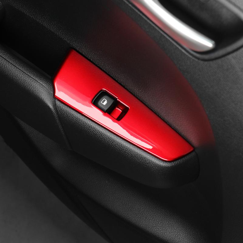 Red Interior Moulding Car Window Switch Button Frame Trim Cover Door Armrest Panel Pad Decorative For Kia Morning -