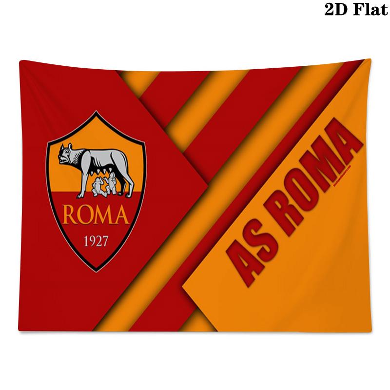 AS Roma Football Wall Tapestry Aesthetic Wall Hanging Printed Fabric Blanket Decorative Tapestries for Bedroom Living Room Home Decor
